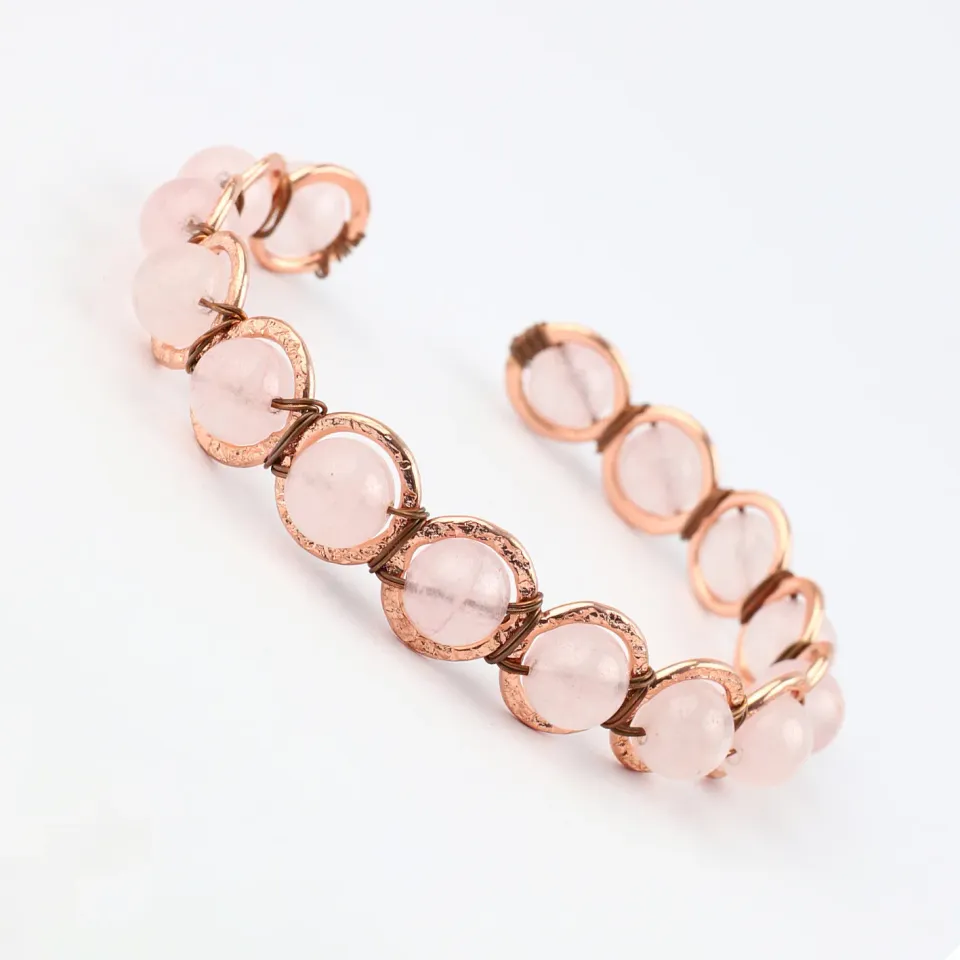 El'Cobre Rose Quartz armbånd kobber rosakvarts