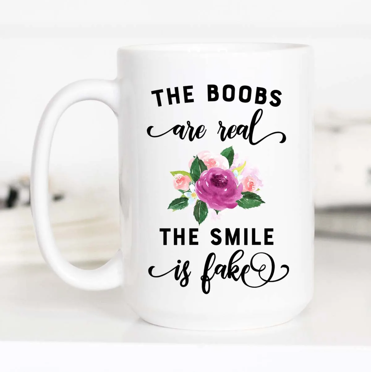 Mugsby The Boobs Are Real krus 325 ml hvid keramik