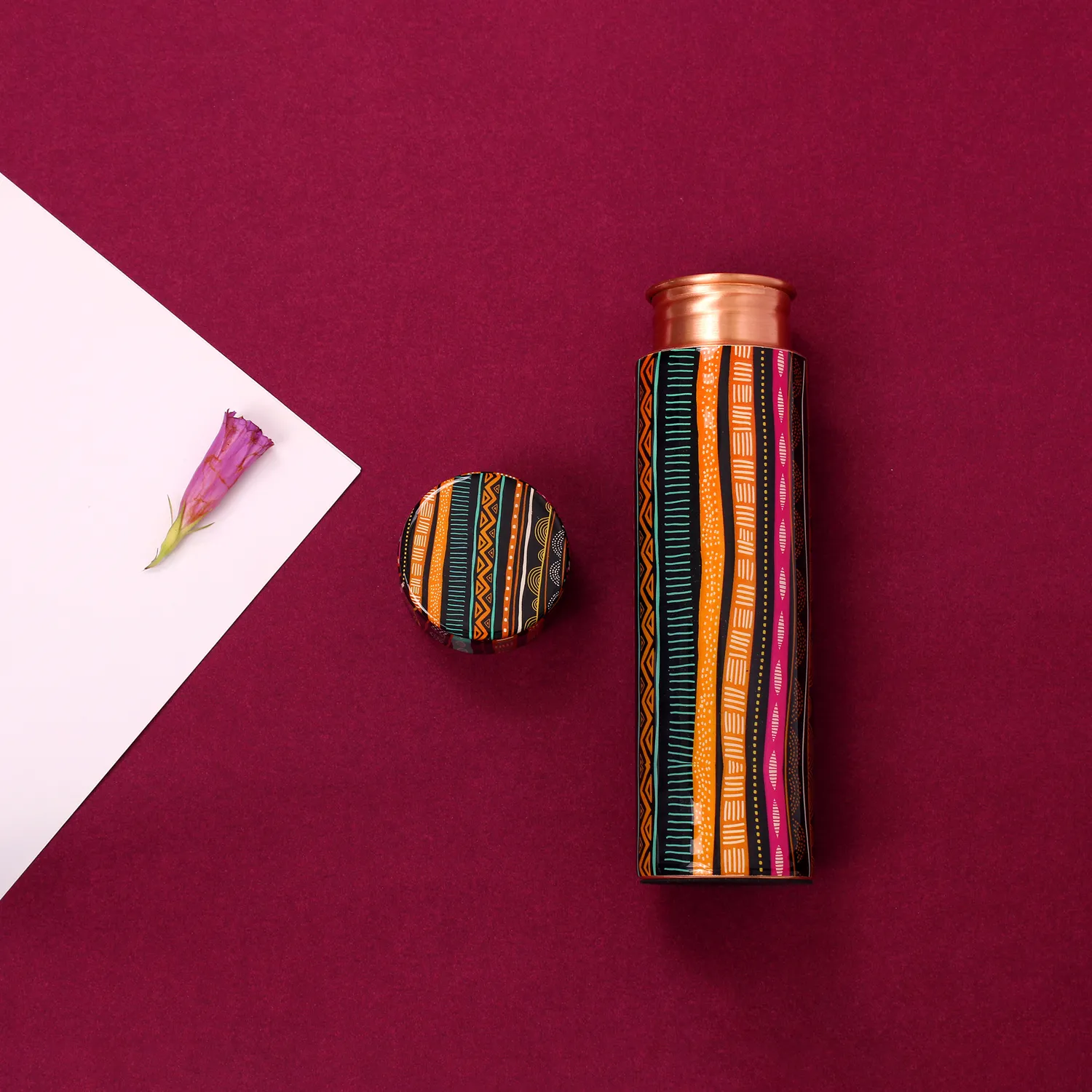 El'Cobre African Mandala kobberflaske 500 ml print