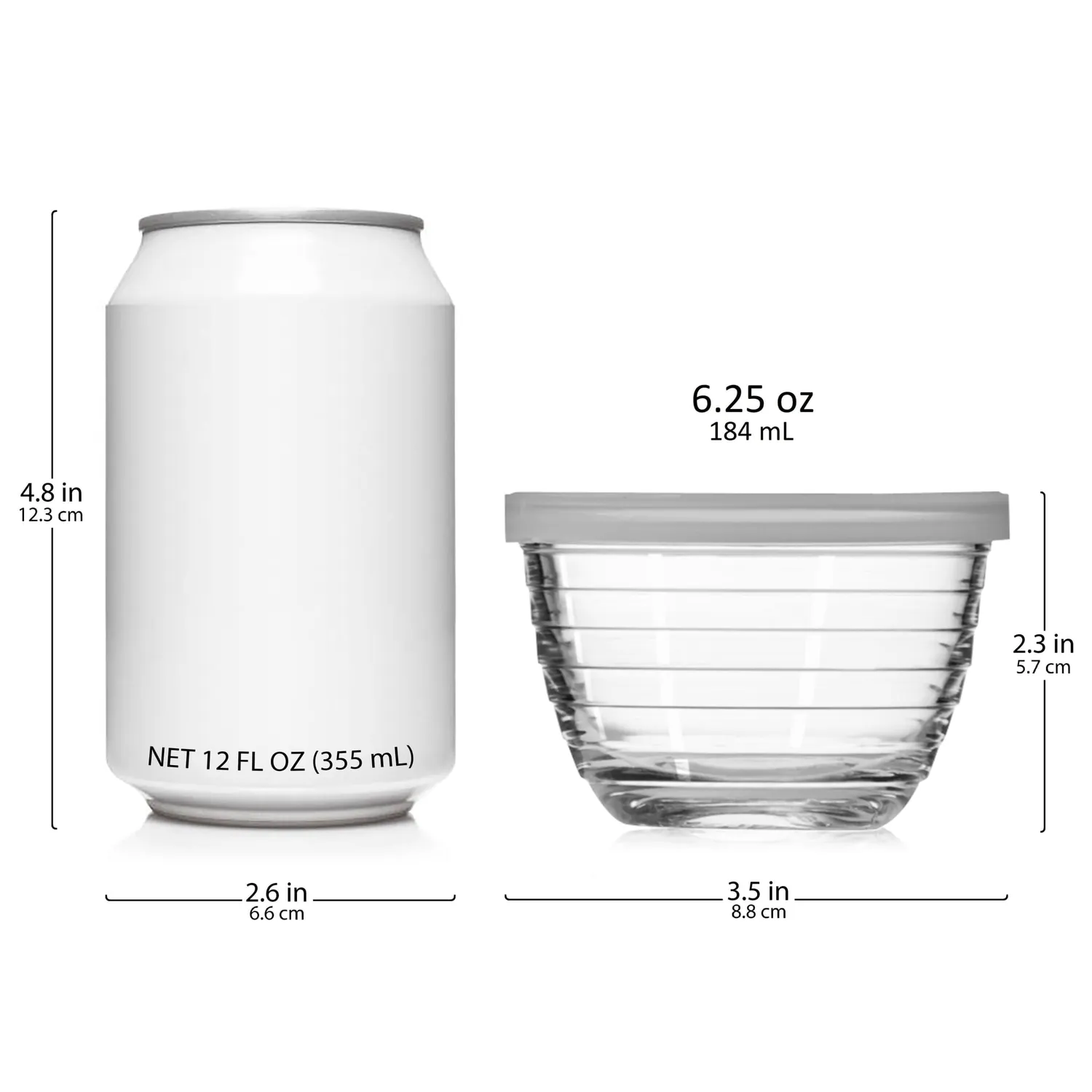 Libbey glasskåle med låg 8 stk 185 ml