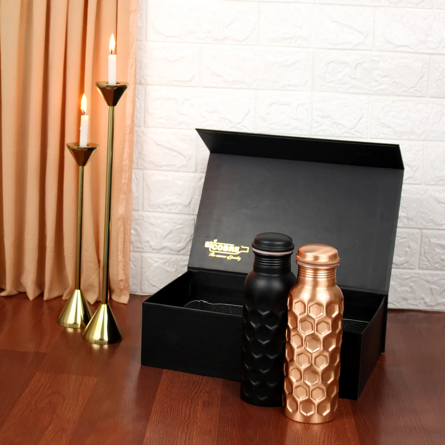 El'Cobre Diamond Flaske kobber duo sort 2 stk