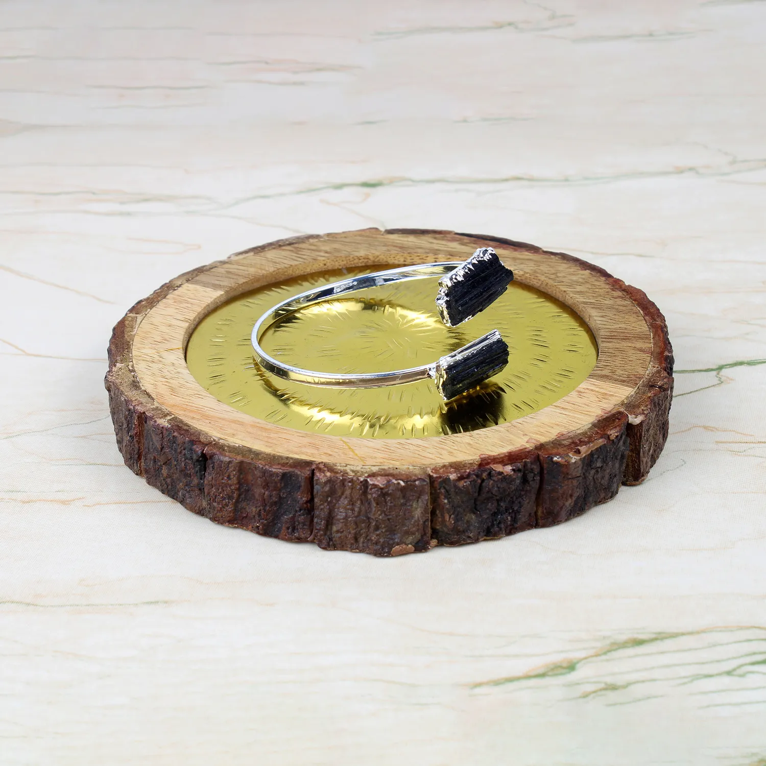 El'Cobre Dual Point Tourmaline armbånd sølvbelagt