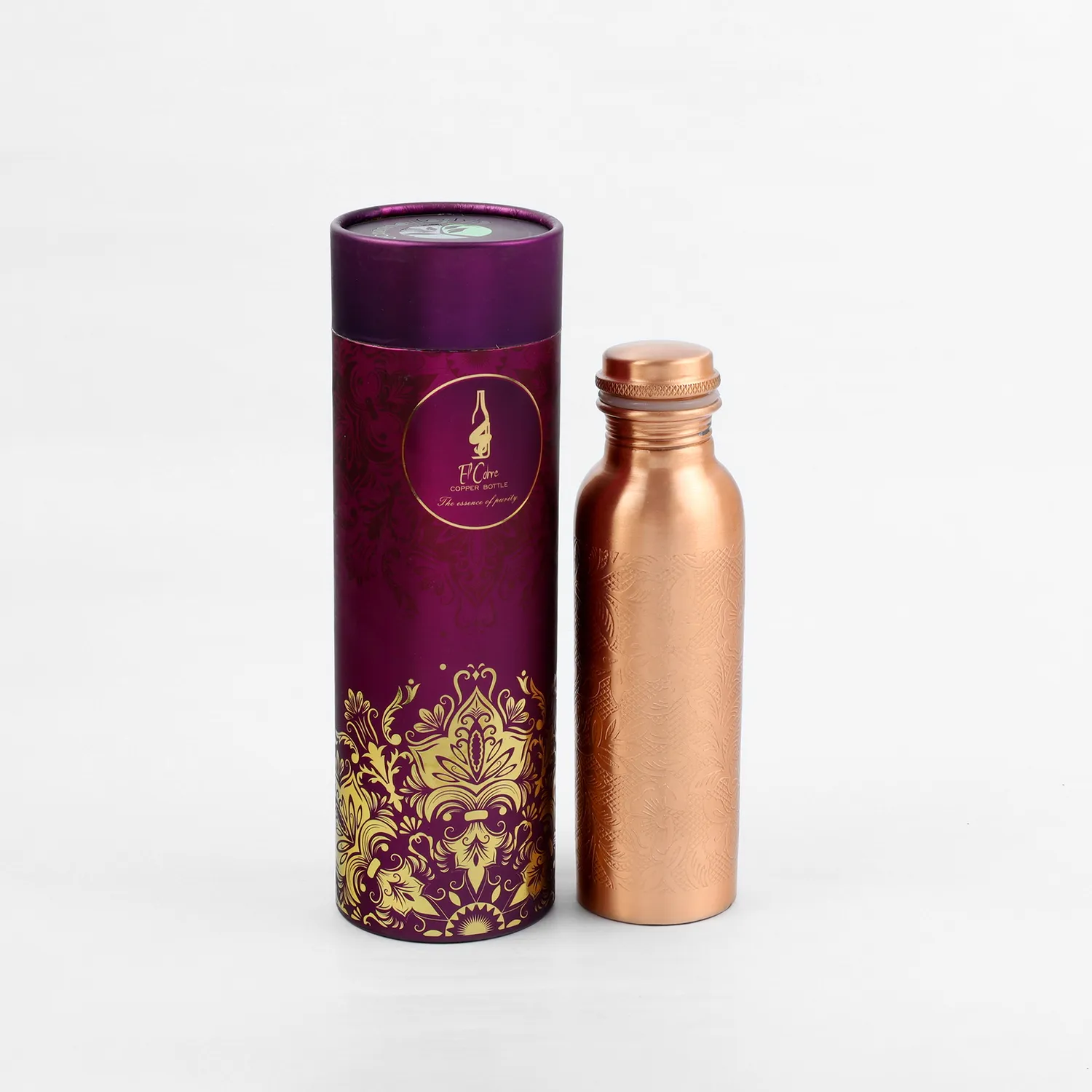 El'Cobre Flower Etching 500 ml kobberflaske blomst