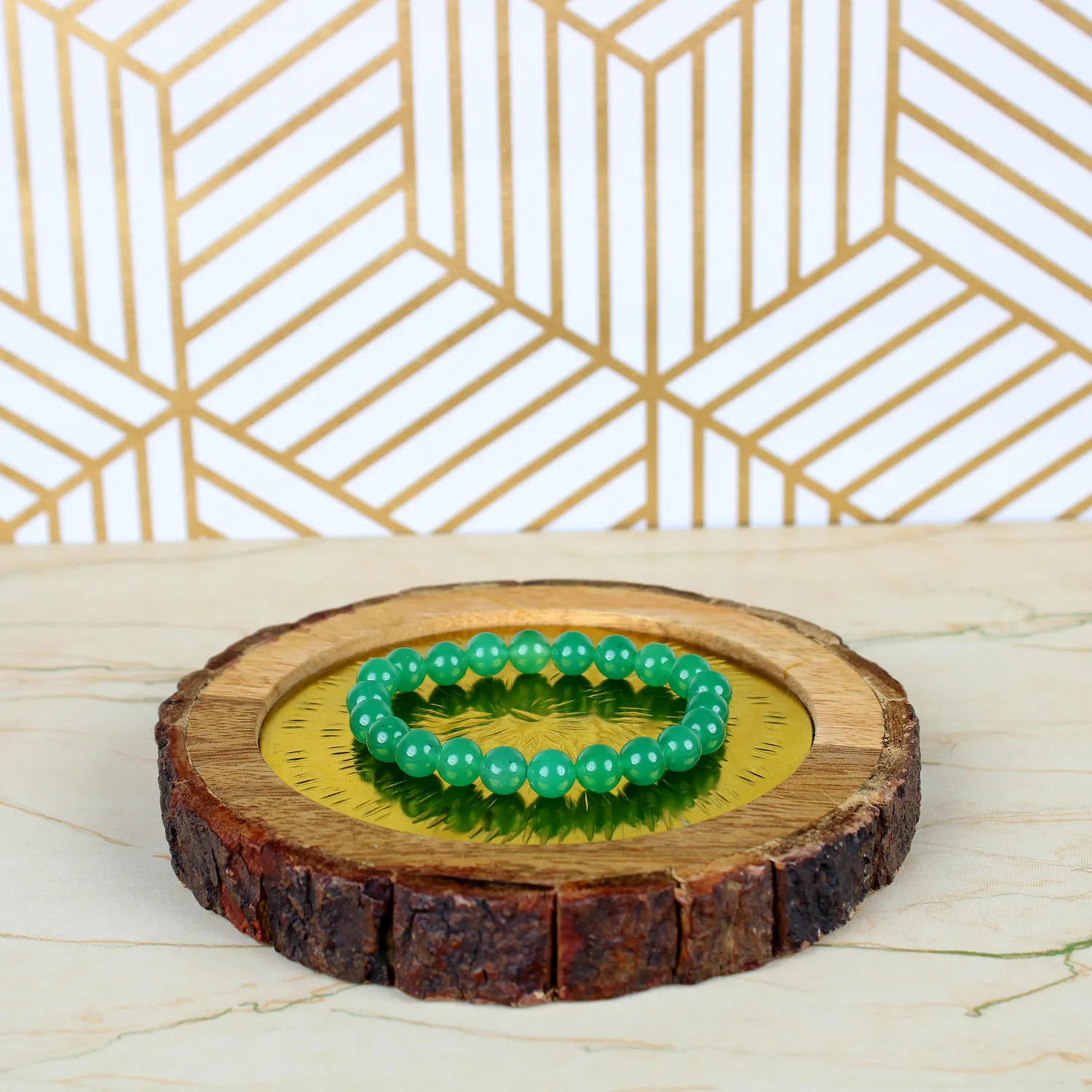 El'Cobre Green Aventurine krystalarmbånd 8mm grøn