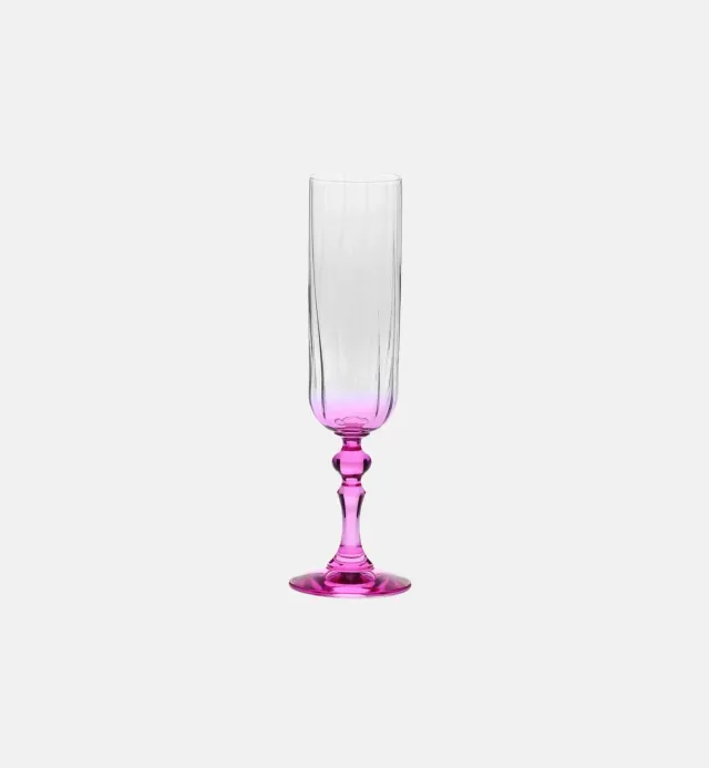 Krosno Ombré champagneglas 200 ml pink stilk