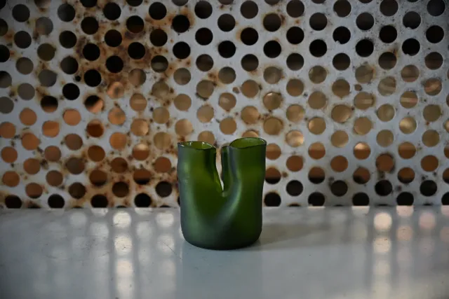 Jesper Jensen Twin Bottleneck vase 9 cm oliven short