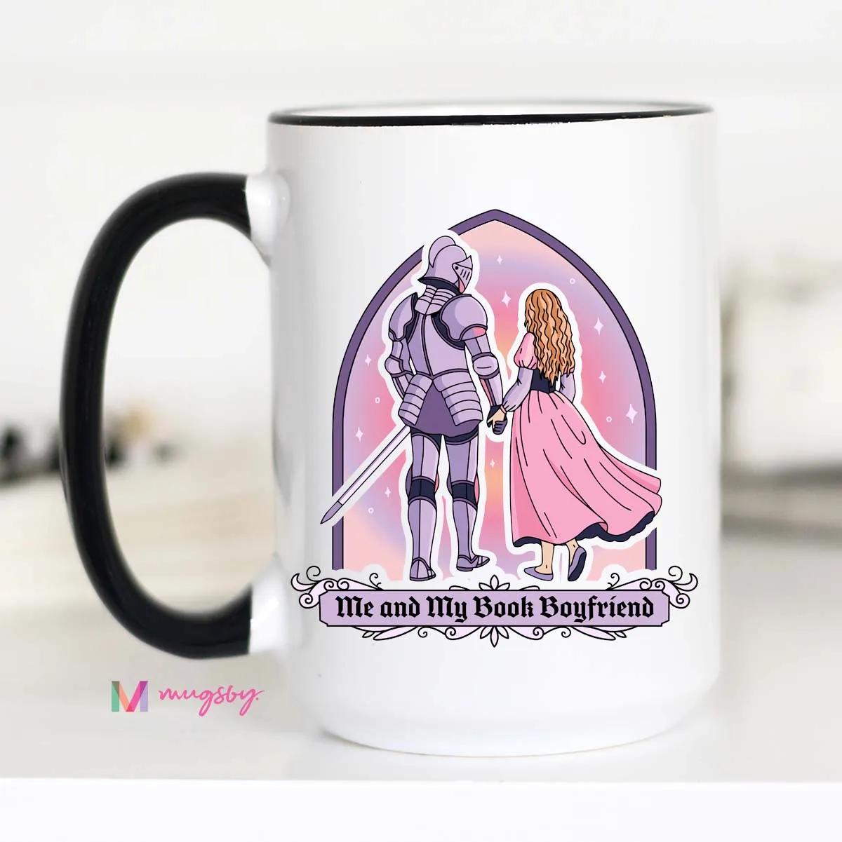 Mugsby Book Boyfriend Romance Reader krus 325 ml hvid