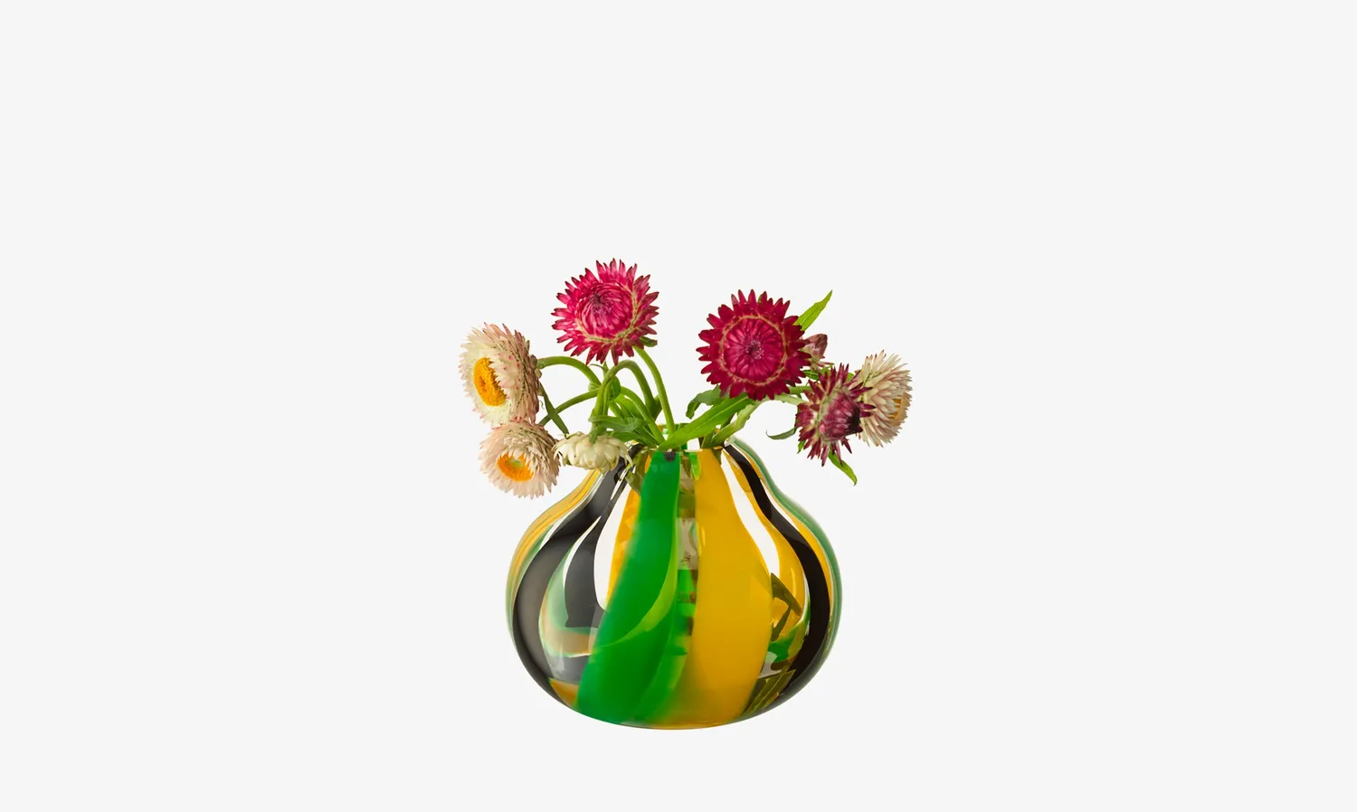 LSA Folk vase mundblæst glas små buketter