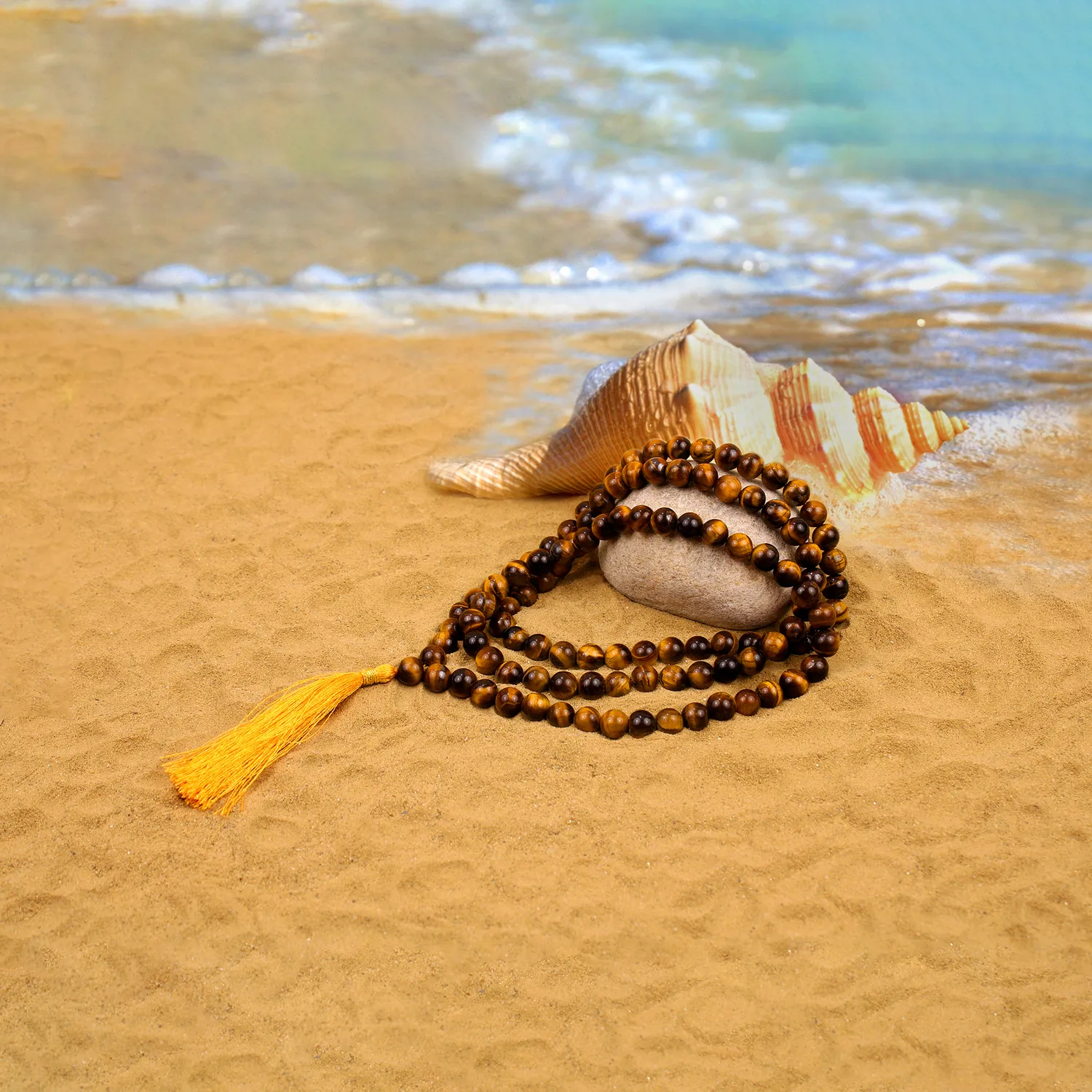 El'Cobre Tiger Eye mala 108 perler halskæde