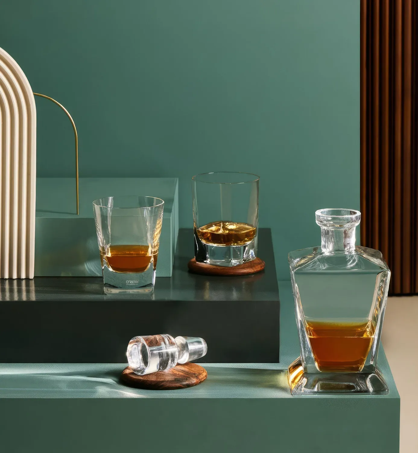 Krosno Caro whiskysæt 7 dele karaffel + glas 280 ml