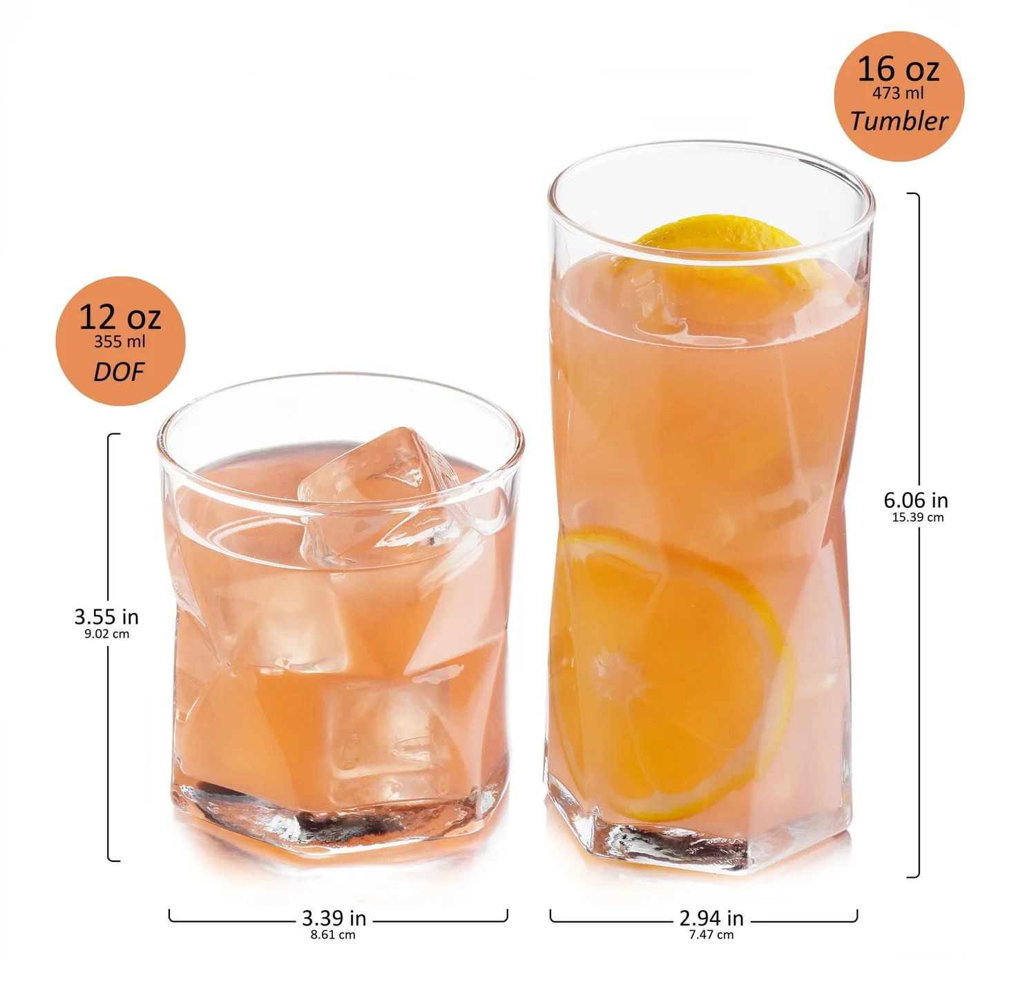 Libbey Rhombus drikkeglas sæt 16 dele klart glas