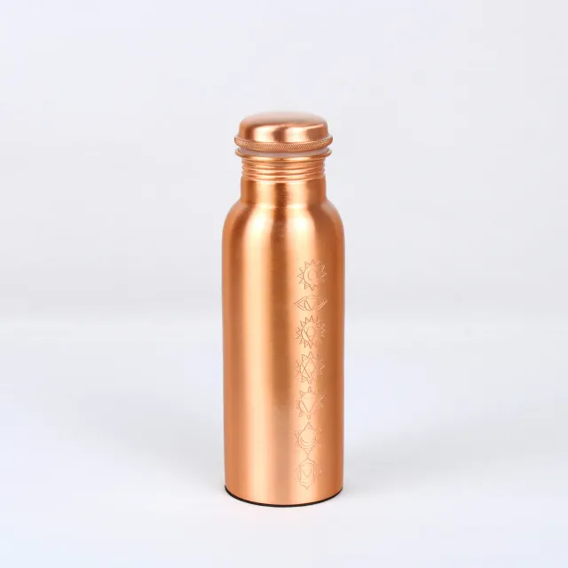 El'Cobre Seven Chakra kobberflaske 700 ml etching