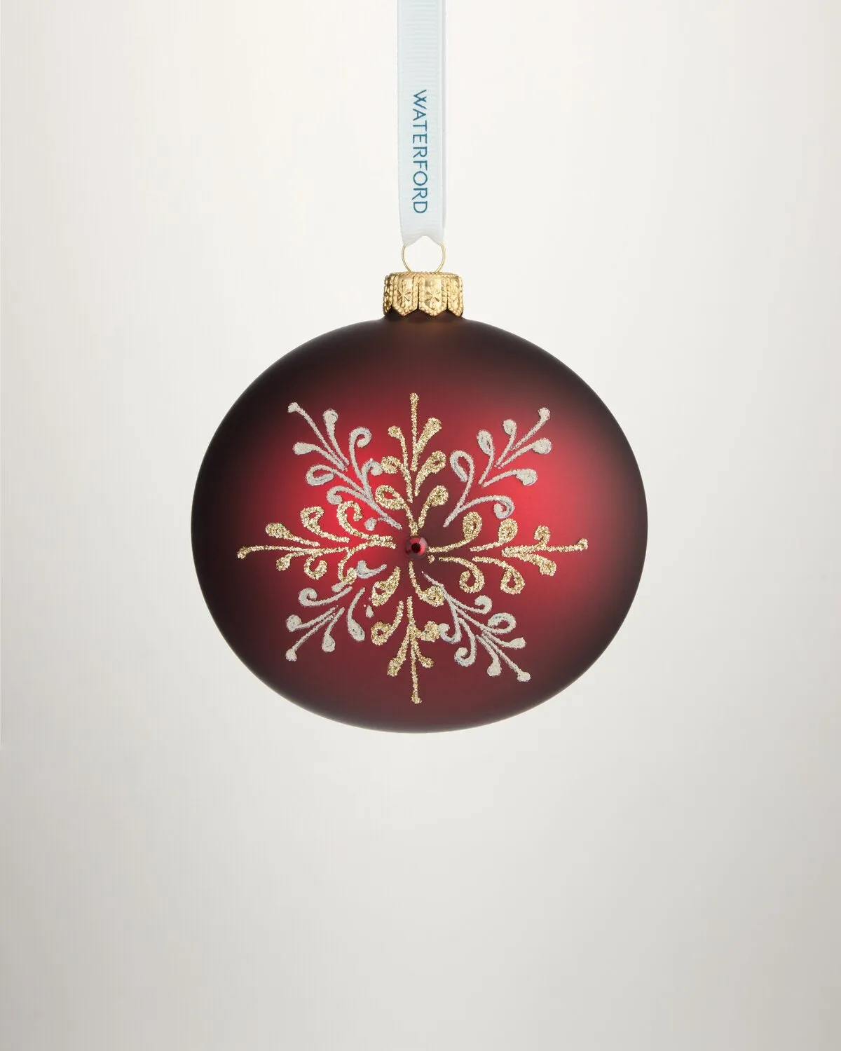 Waterford Holiday Heirlooms Ember Laurel julekugle rød