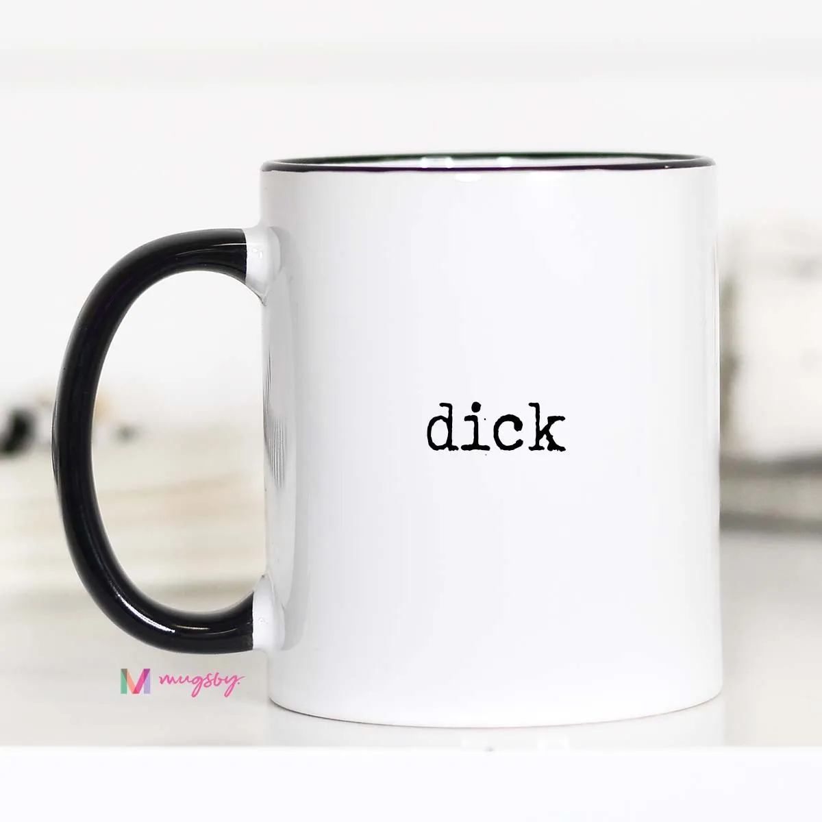 Mugsby Dick krus hvid keramik 325 ml sjov gave