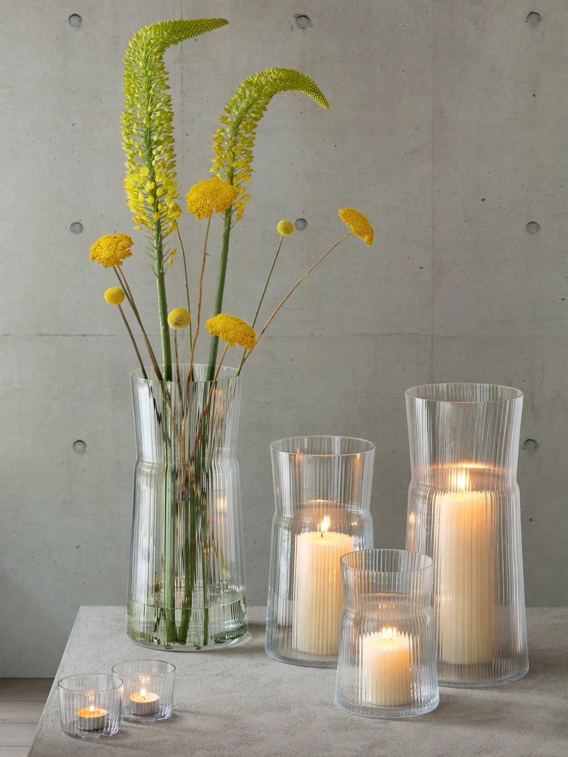 LSA Gio lanterne vase riflet glas bloklys inkl.