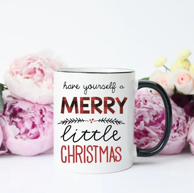 Mugsby Merry Little Christmas krus hvid 325 ml
