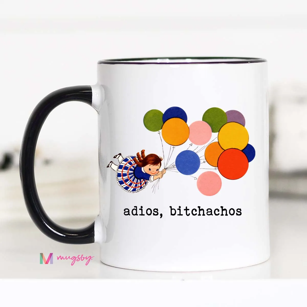 Mugsby Adios Bitchachos krus 325 ml hvid