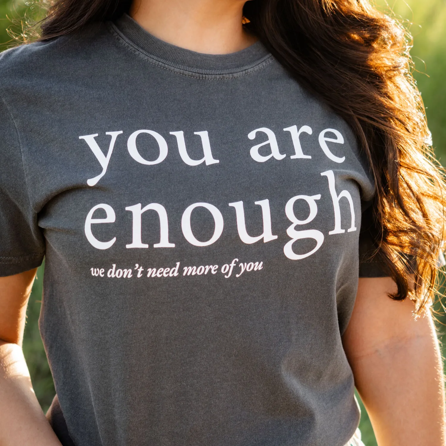 Mugsby You Are Enough T-shirt M peber bomuld sjov