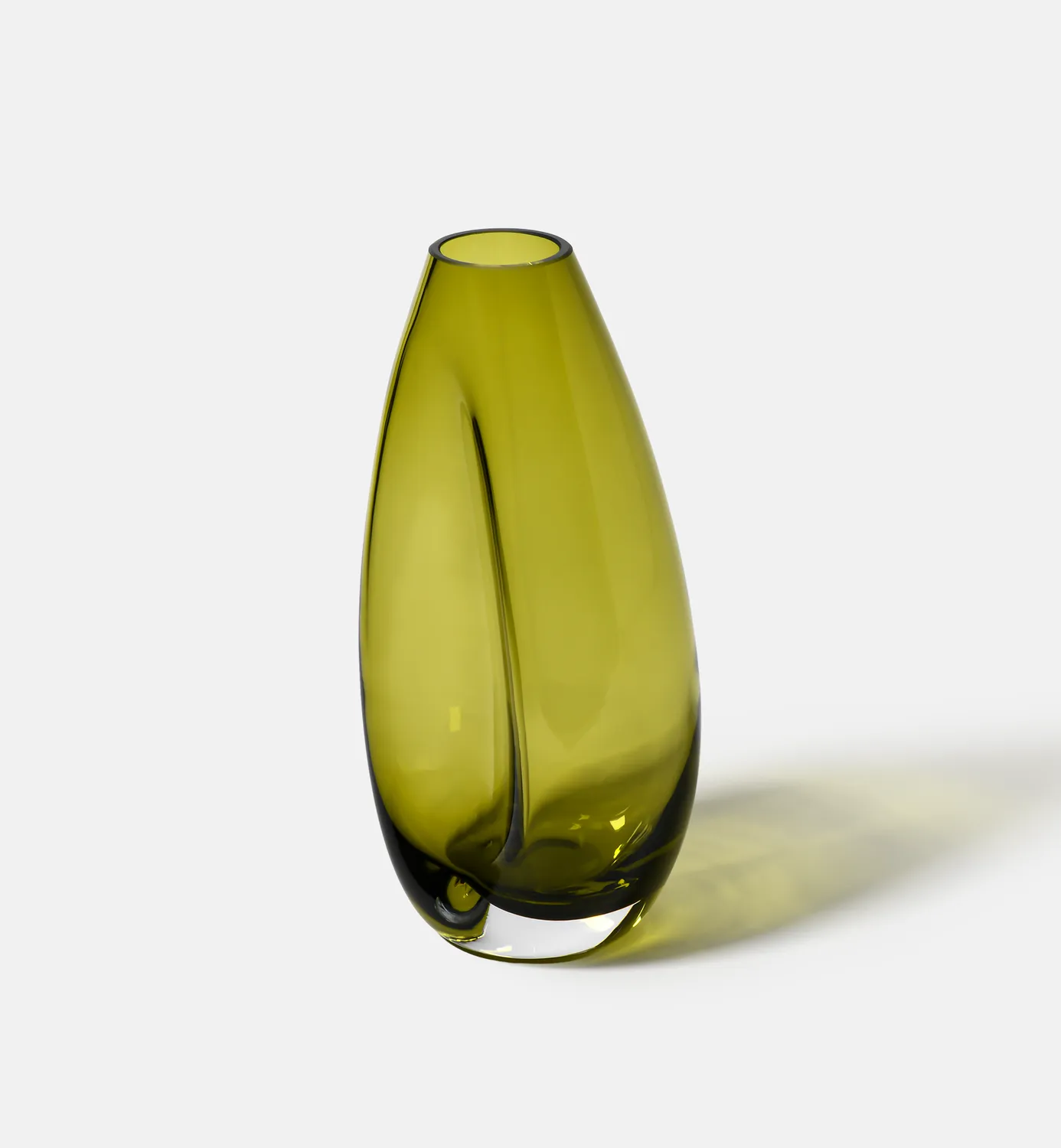Krosno Flow vase 28 cm oliven krystal