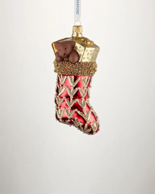 Waterford Holiday Heirlooms strømpe julepynt rød