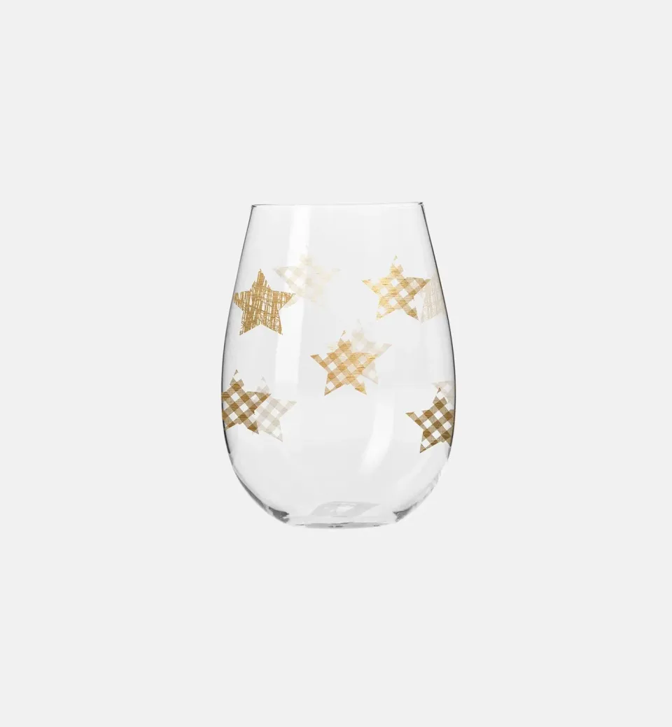 Krosno Star tumbler glas 500 ml guldstjerner