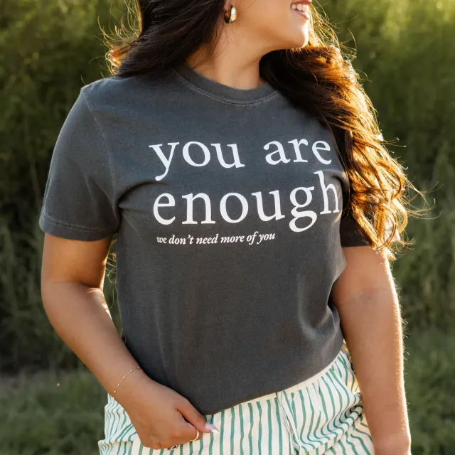 Mugsby You Are Enough T-shirt M peber bomuld sjov