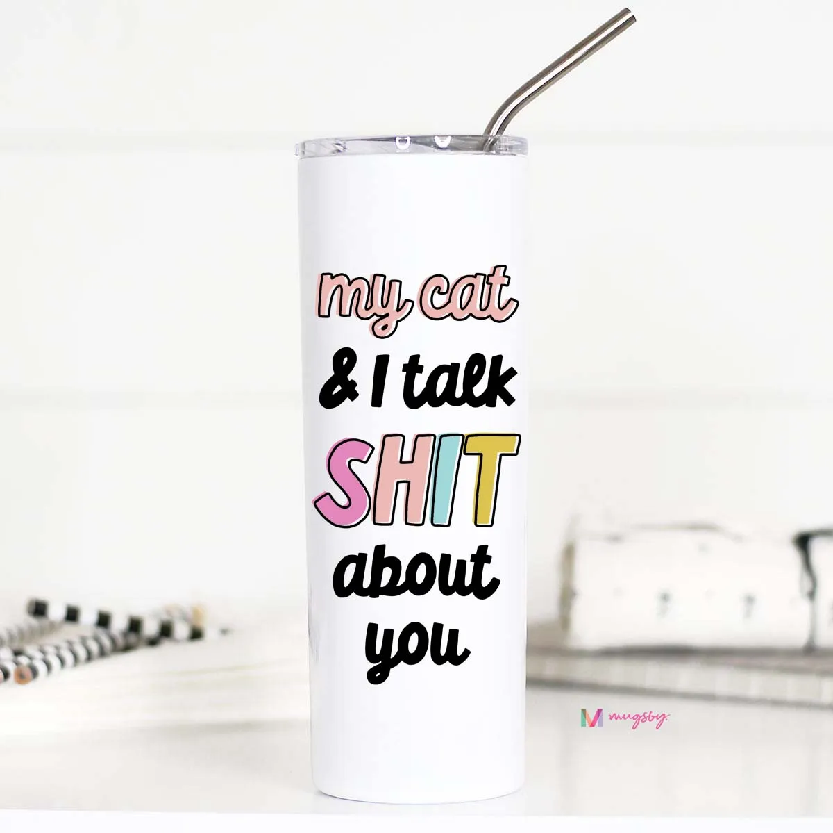 Mugsby My Cat Talk tumbler 591 ml kat