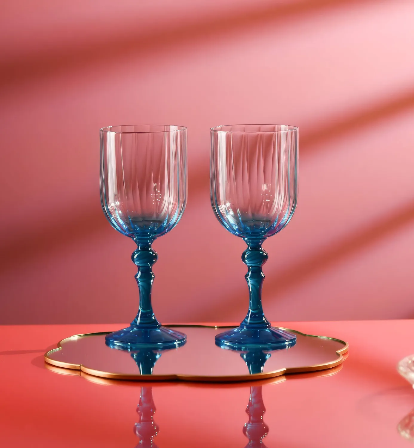 Krosno Ombré vinglas turkis stilk 300 ml