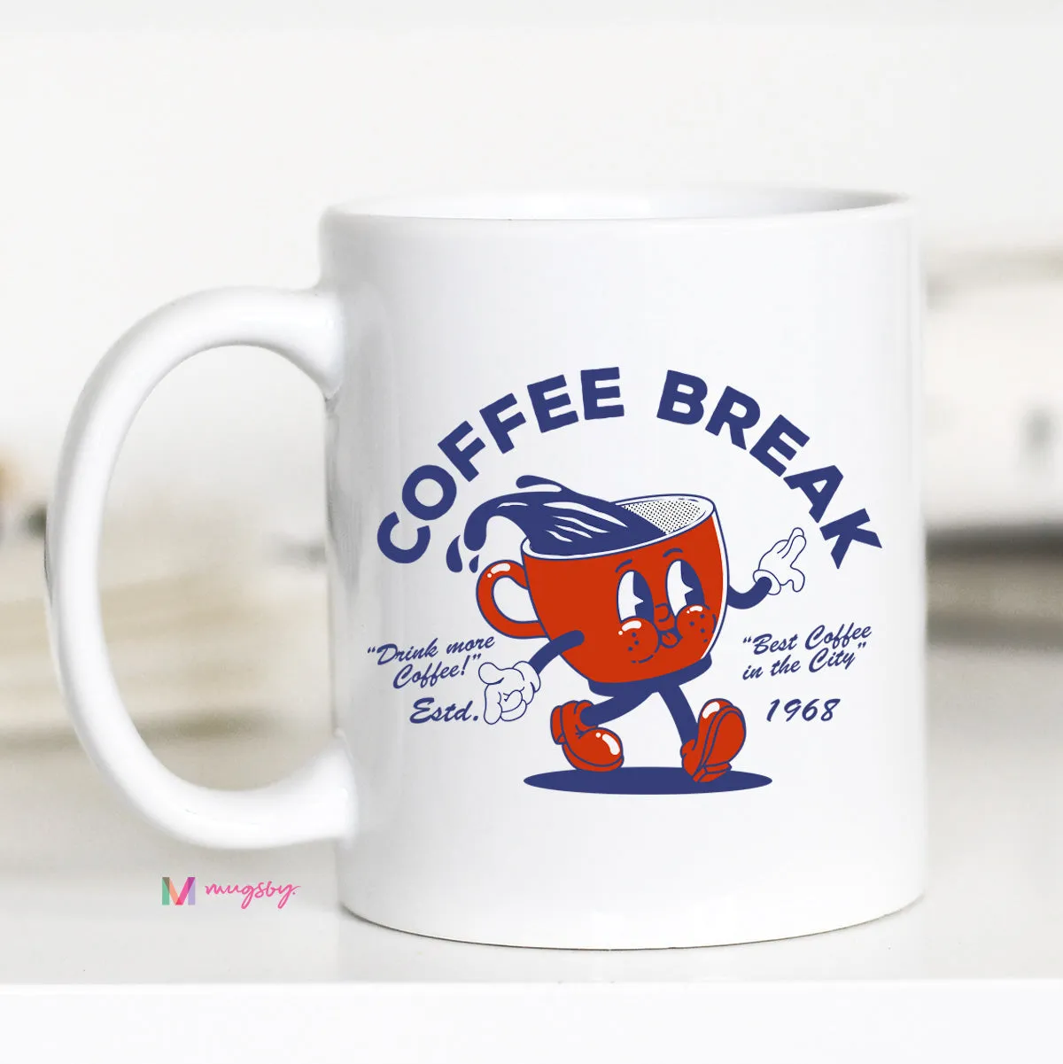 Mugsby Coffee Break krus keramik 325 ml hvid