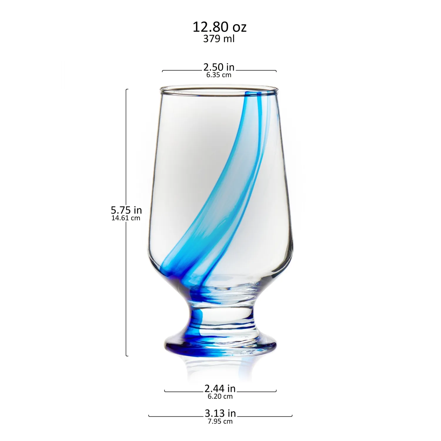 Libbey Blue Ribbon pokalglas 8 stk 378 ml blå