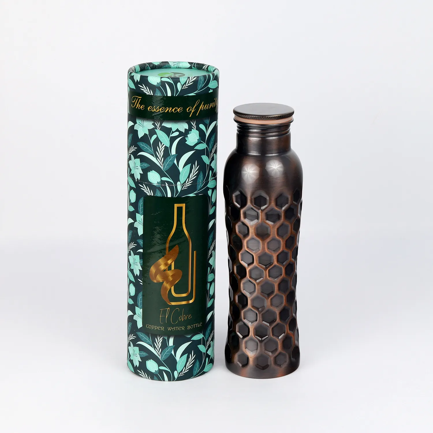 El'Cobre Antique Diamond Curve kobberflaske 1000 ml antik