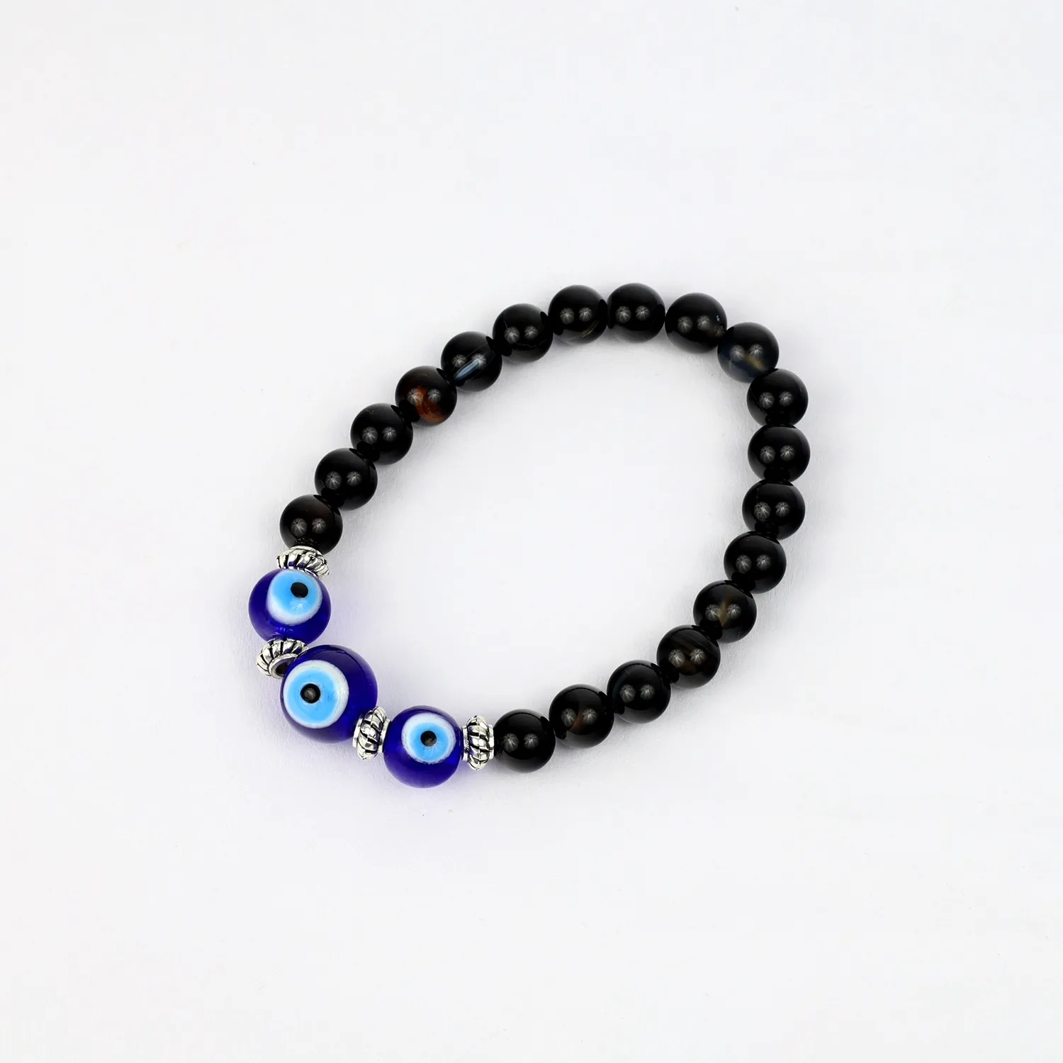 El'Cobre Hakik Evil Eye armbånd onyx sort