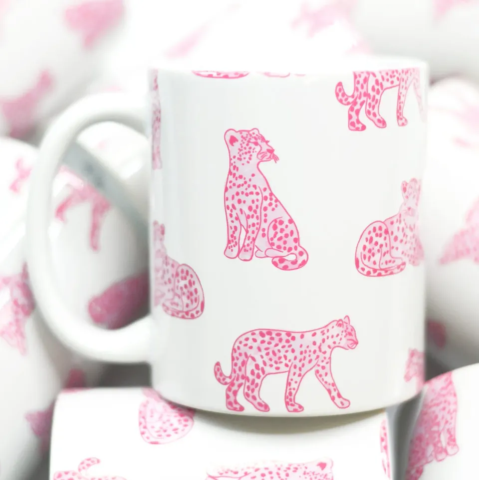 Mugsby Pink Cheetah krus 325 ml keramik