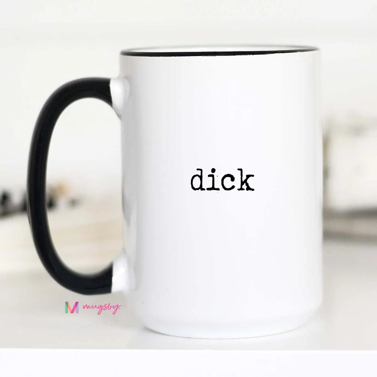 Mugsby Dick krus hvid keramik 325 ml sjov gave