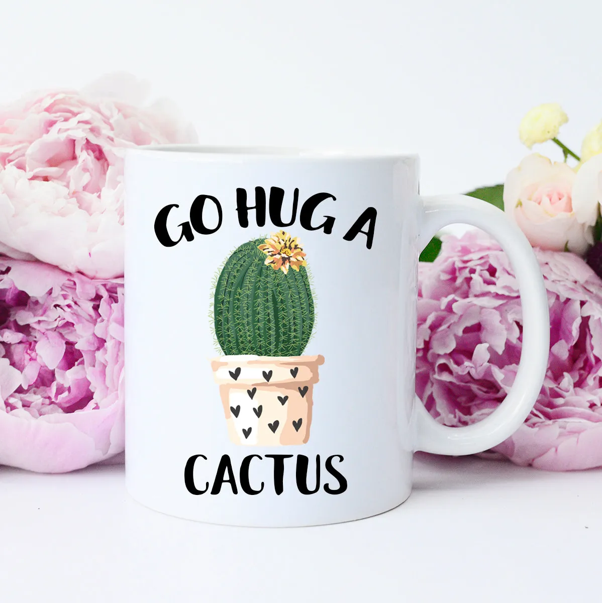 Mugsby Go Hug a Cactus krus 325 ml hvid sarkastisk