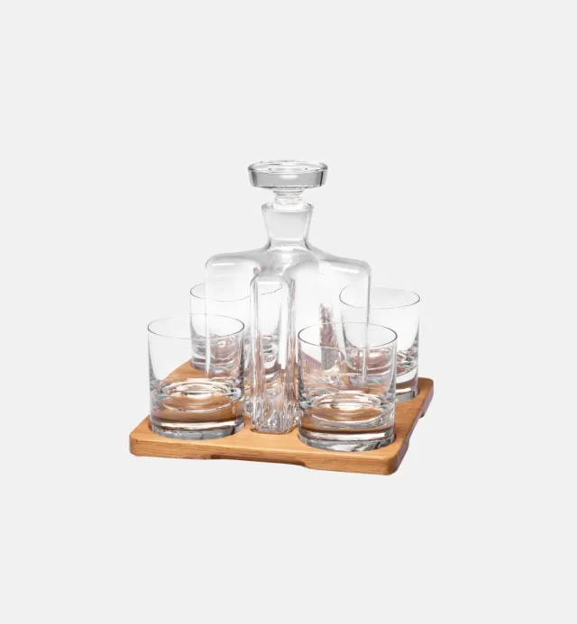 Krosno Sterling Oak whiskysæt 5 dele egetræ