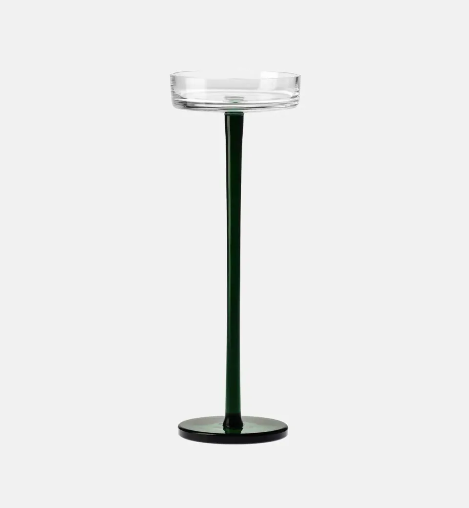 Krosno Heritage 1958 fyrfadsstage emerald 25 cm krystal