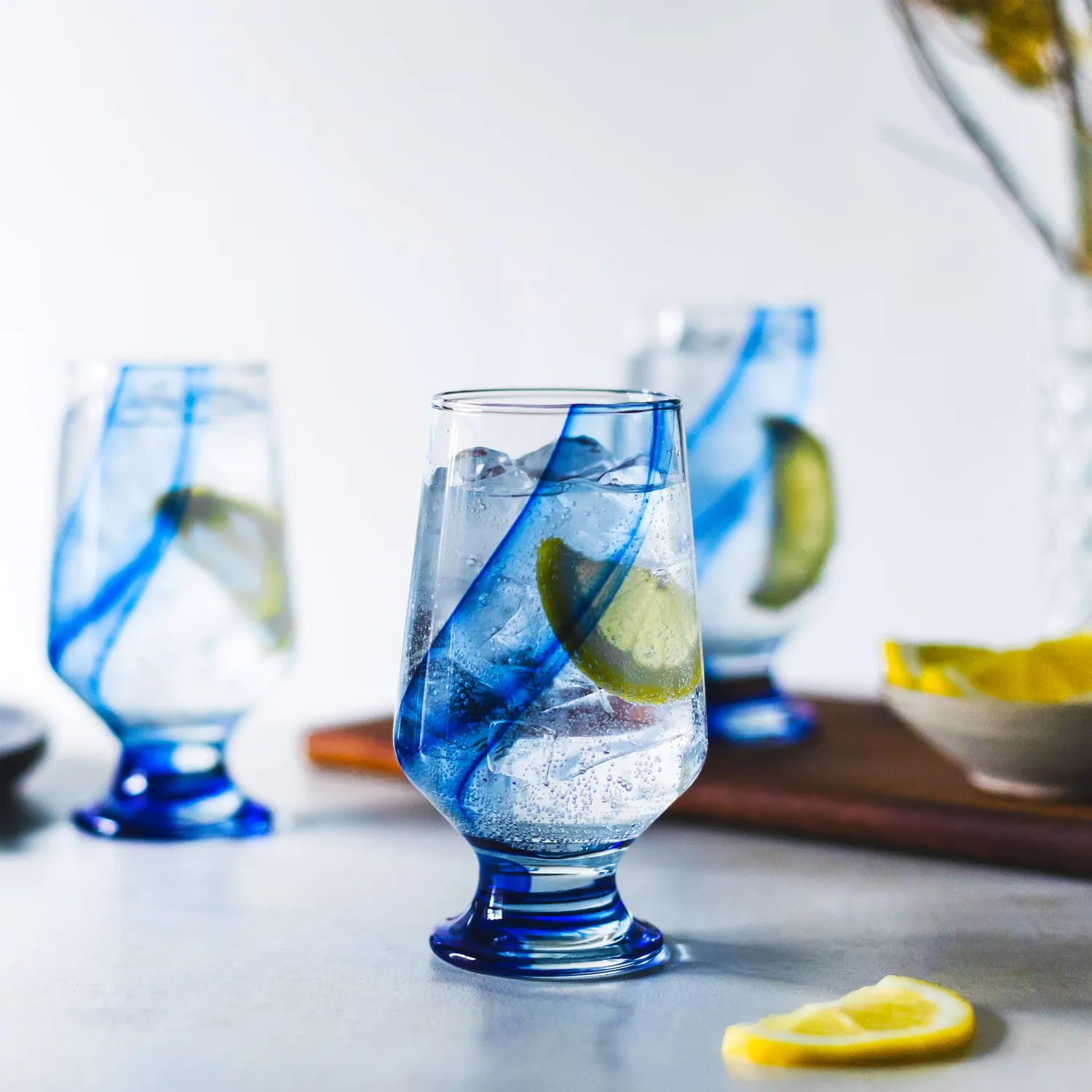 Libbey Blue Ribbon pokalglas 8 stk 378 ml blå