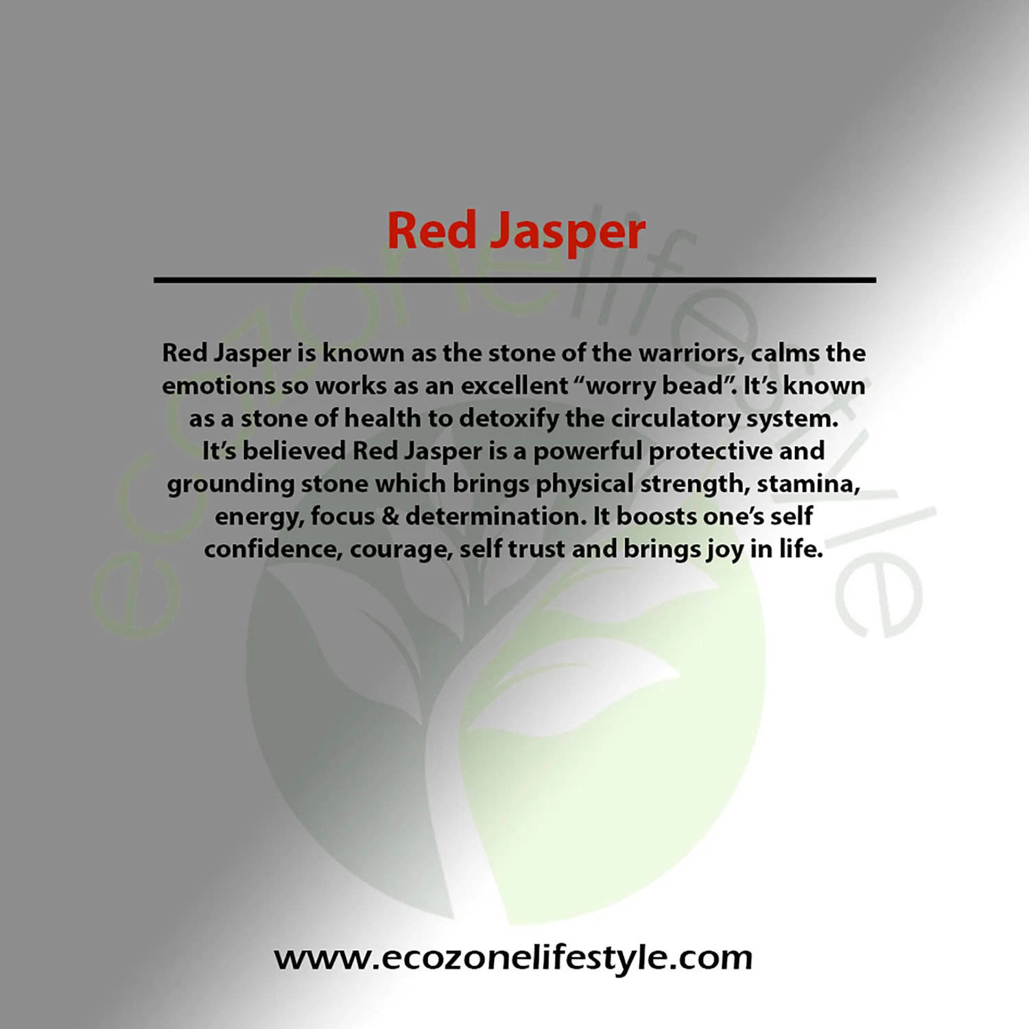 El'Cobre Red Jasper armbånd 8mm rød jaspis sten