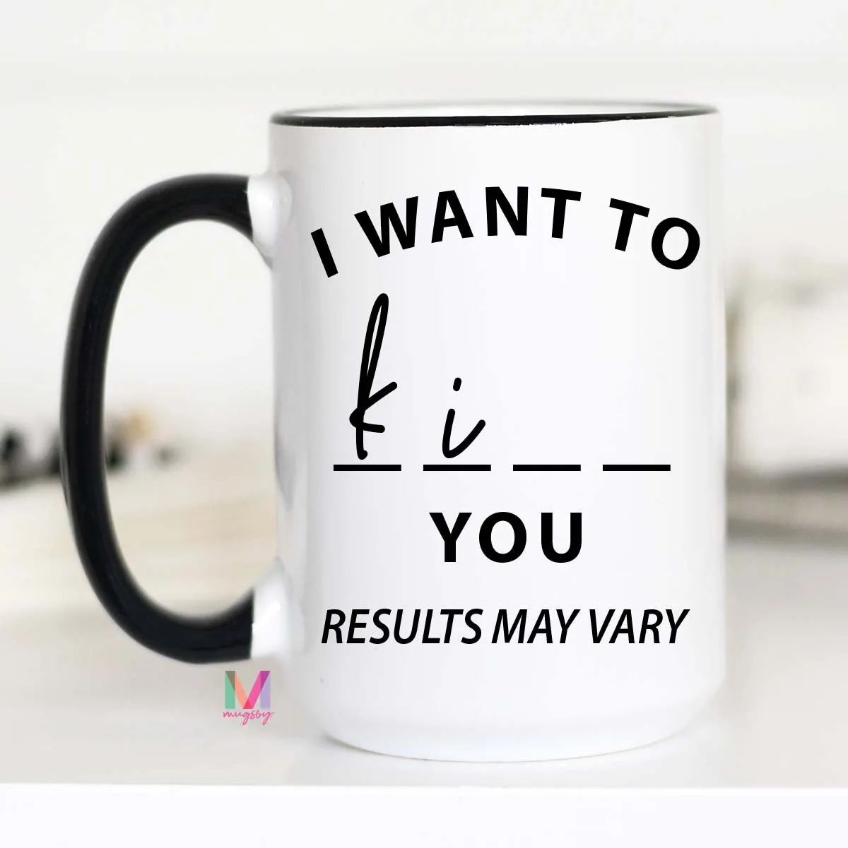 Mugsby Results May Vary kop hvid 325 ml keramik sjov