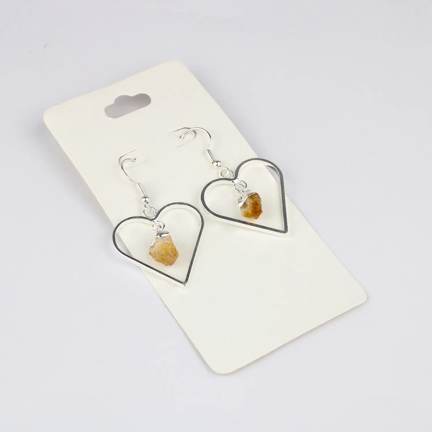 El'Cobre Heart Citrine ørering sølv hjerte