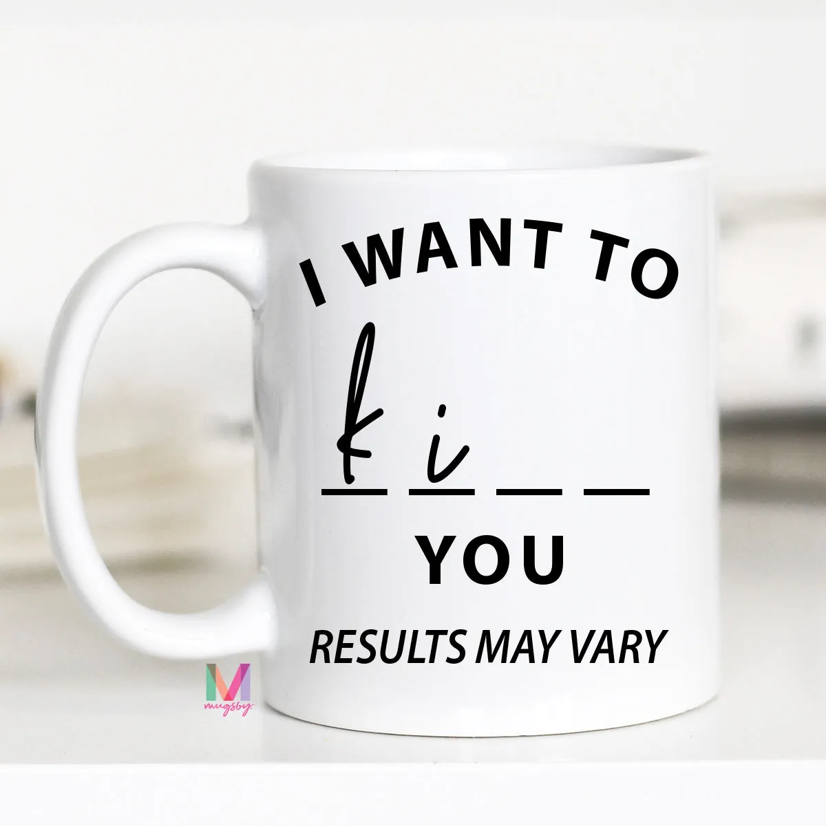 Mugsby Results May Vary kop hvid 325 ml keramik sjov