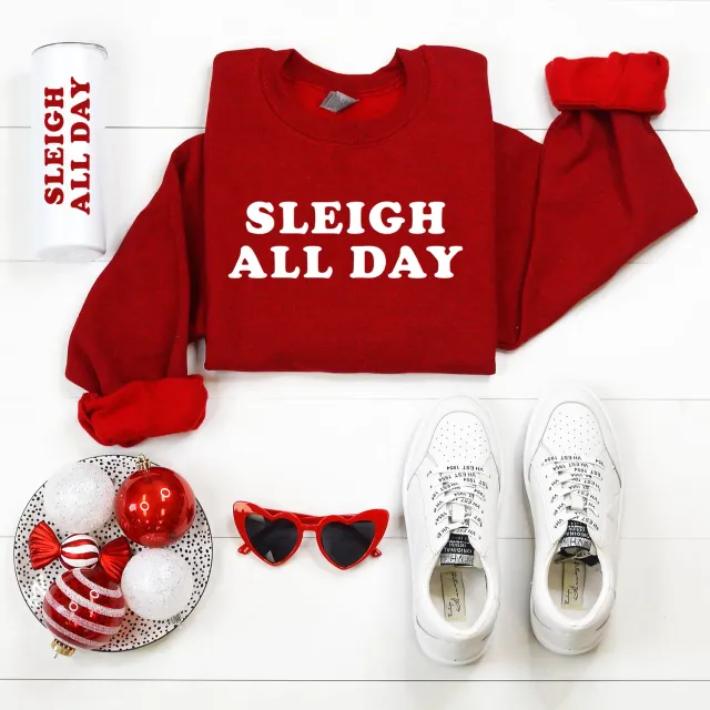 Mugsby Sleigh All Day sweatshirt antique cherry red bomuld