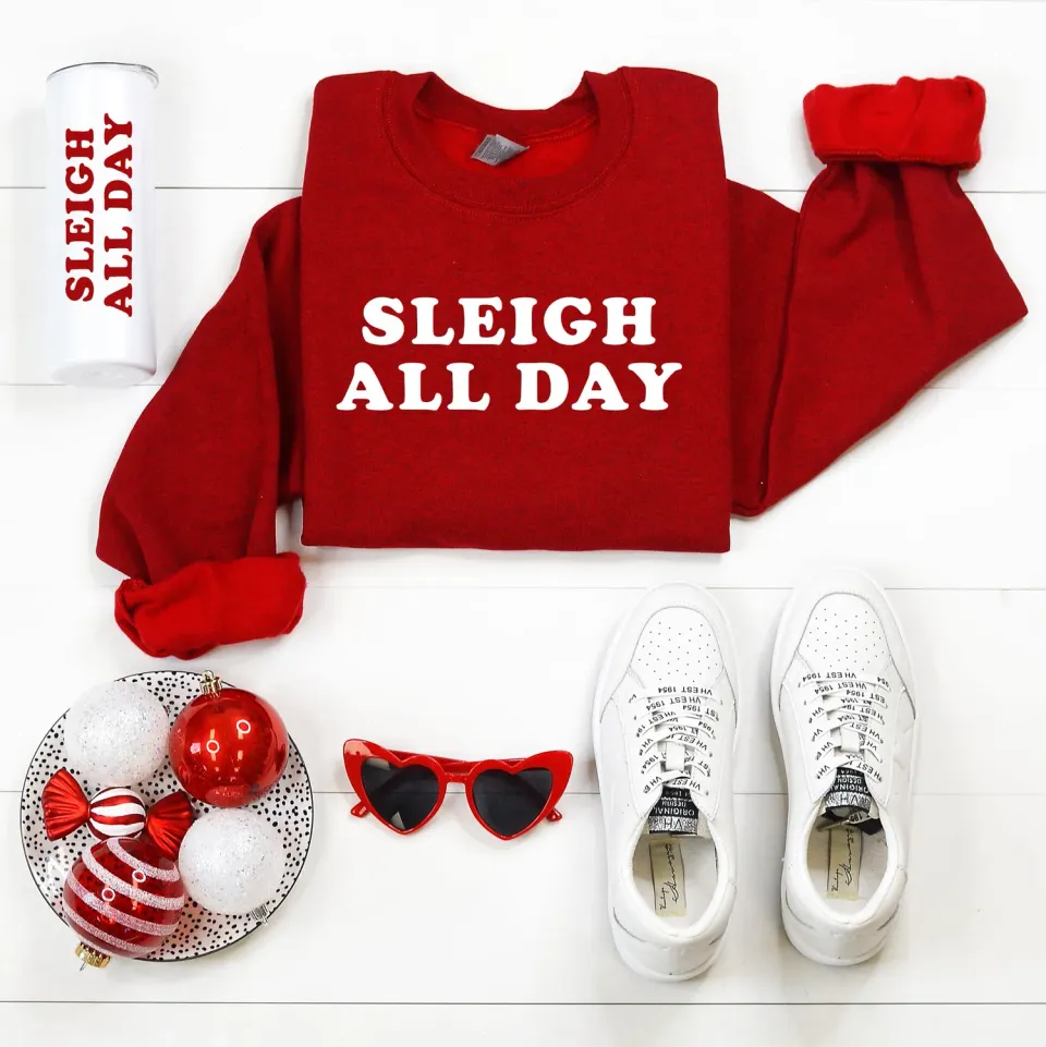 Mugsby Sleigh All Day sweatshirt antique cherry red bomuld