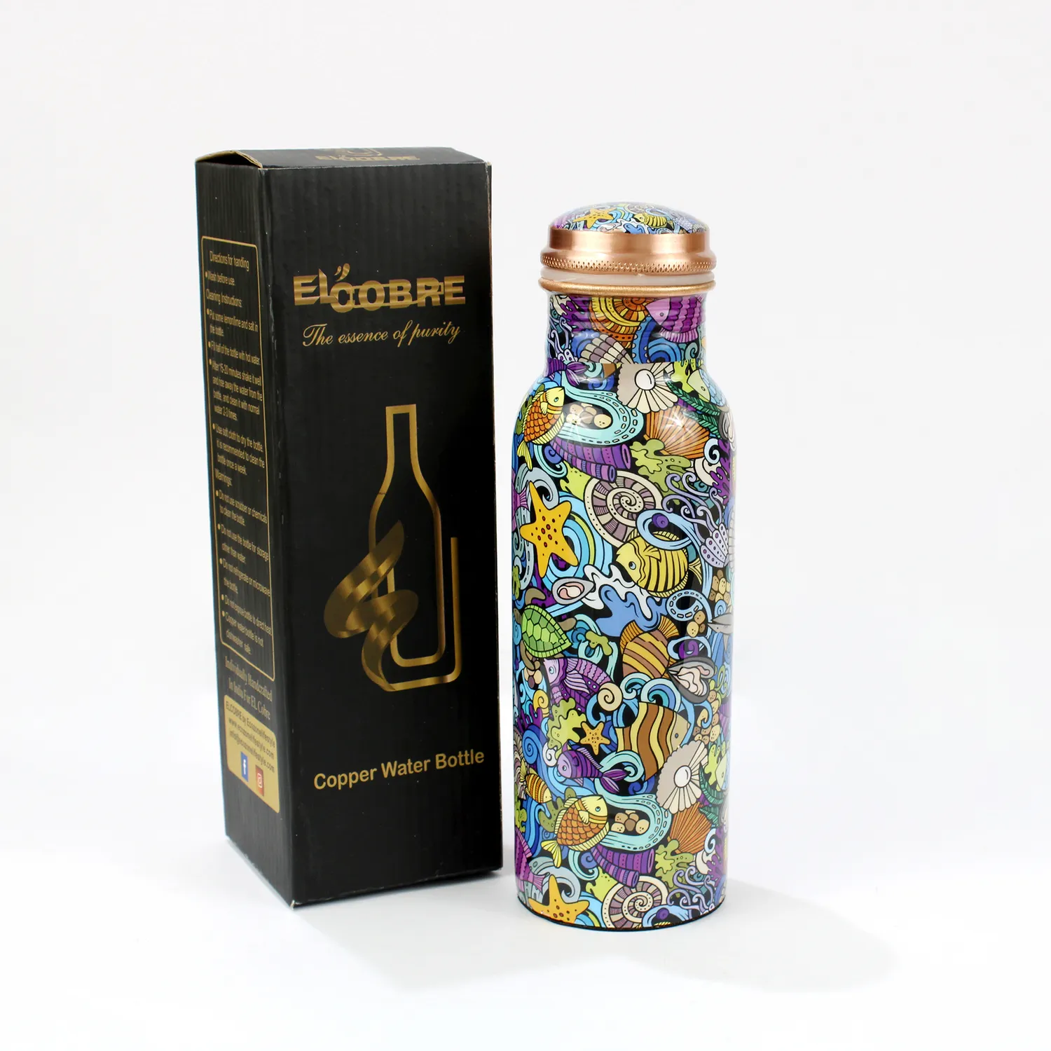 El'Cobre Fish kobberflaske 700ml print limited edition