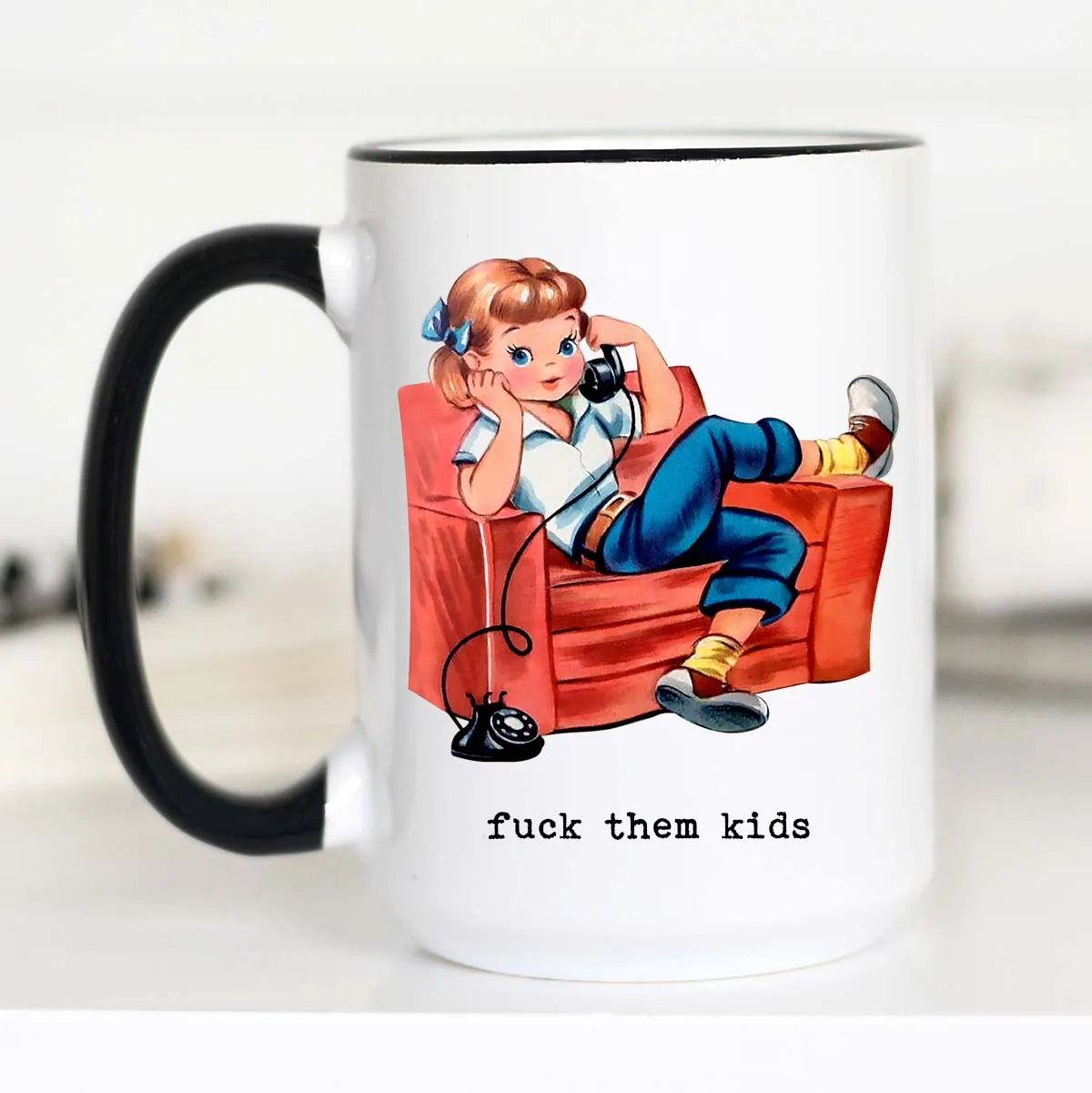 Mugsby Fuck Them Kids kop 325 ml hvid sjov
