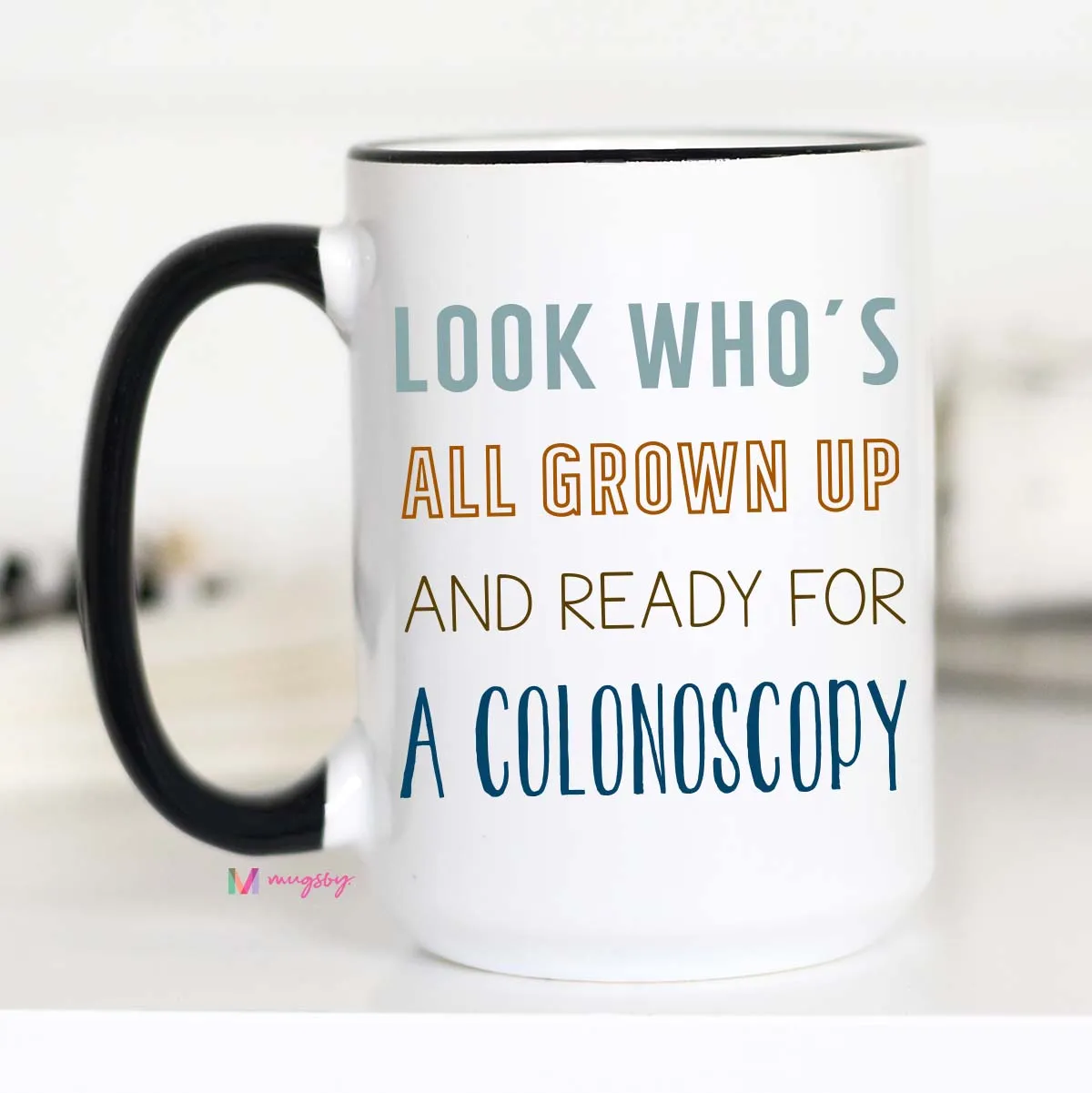 Mugsby All Grown Up colonoscopy krus hvid 325 ml