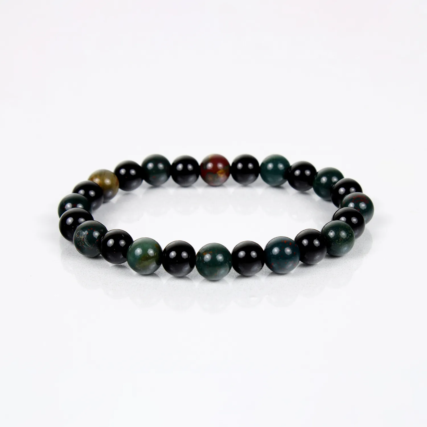 El'Cobre Strength krystalarmbånd obsidian bloodstone 8mm