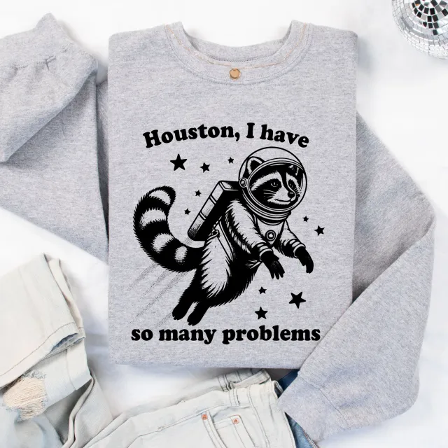 Mugsby Houston Problems sweatshirt ash grey unisex