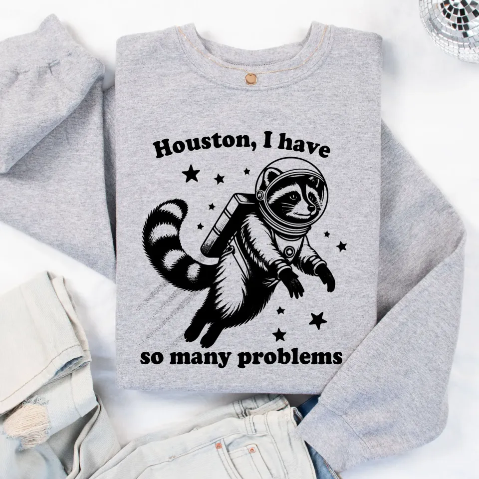 Mugsby Houston Problems sweatshirt ash grey unisex